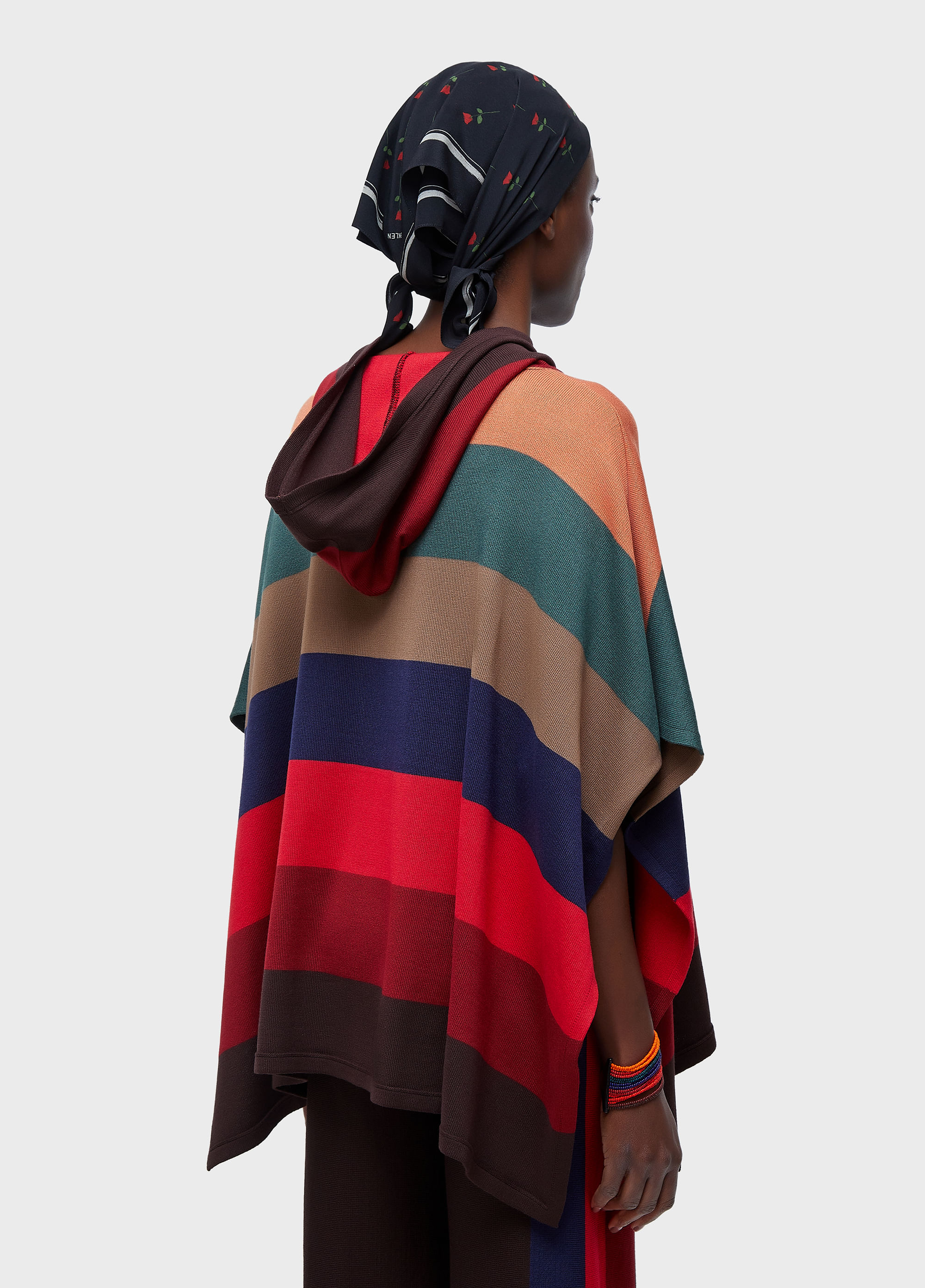 PONCHO CAPUZ COLORFULL STRIPES