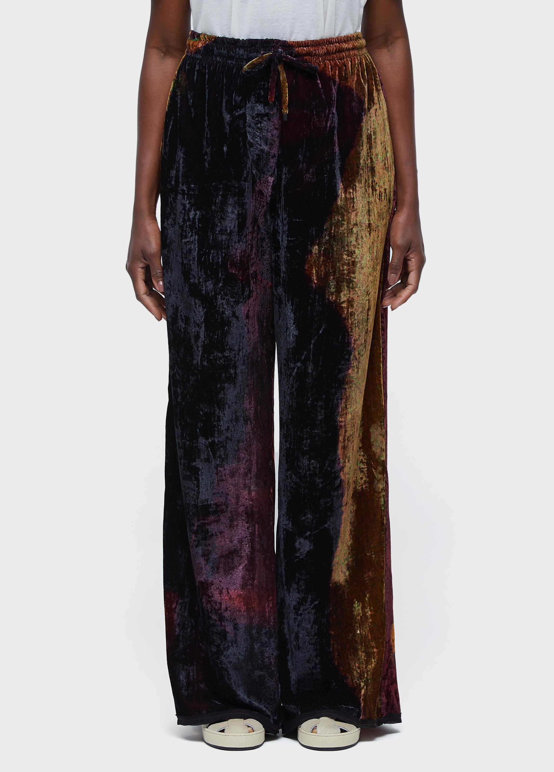 CALCA RETA VELVET GLITCH ROSE