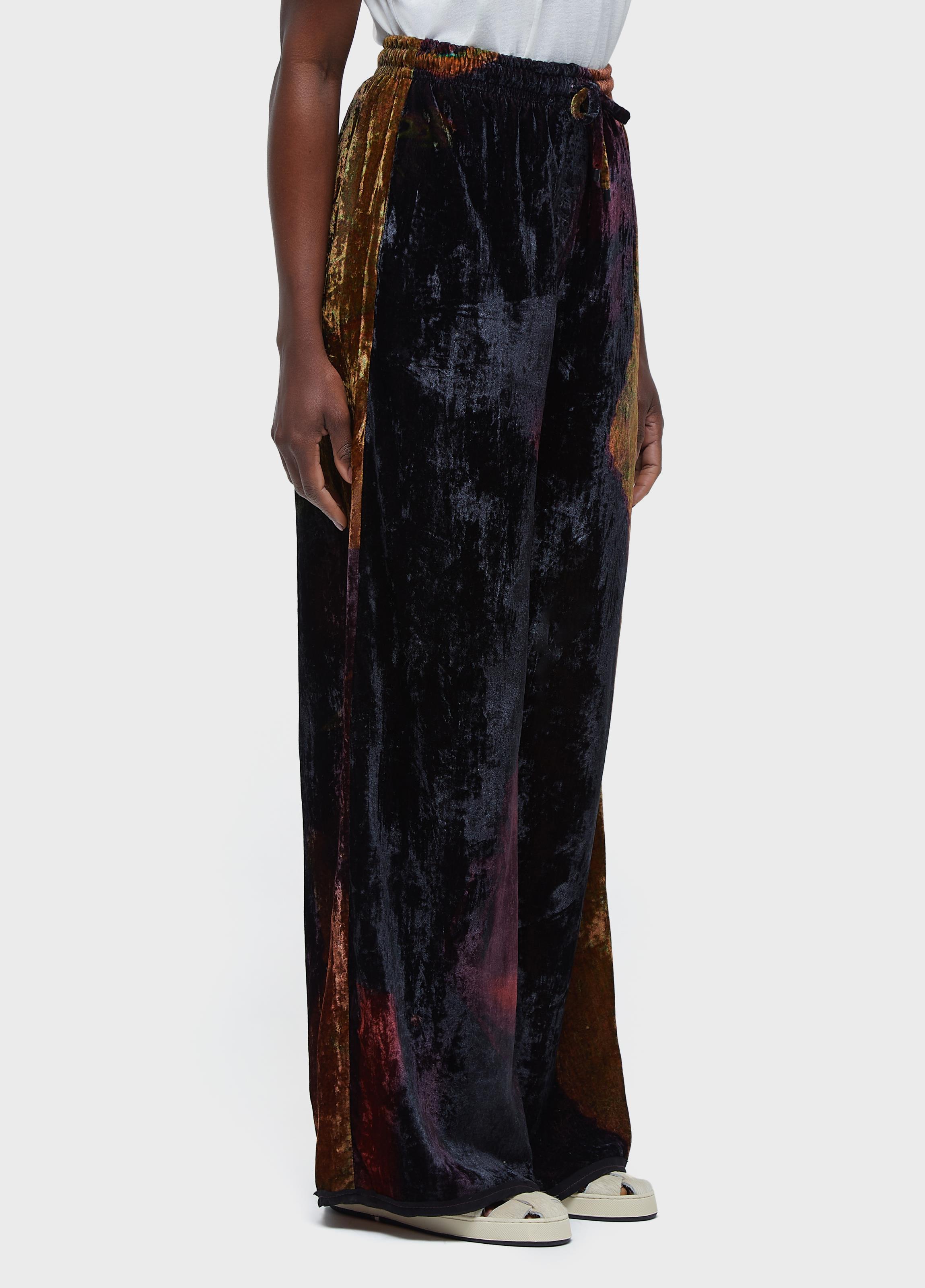 CALCA RETA VELVET GLITCH ROSE