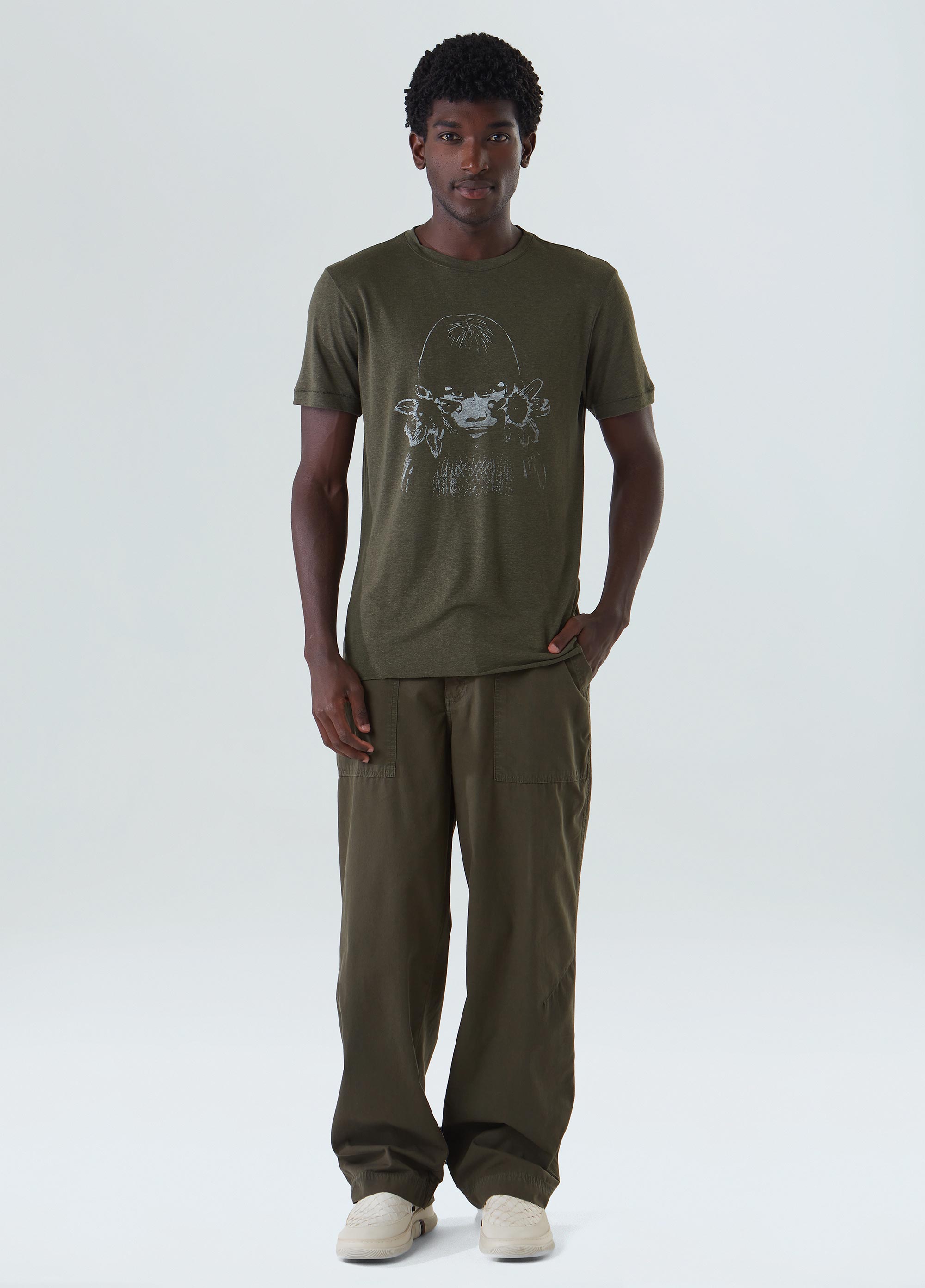 T-shirt light linen indigena