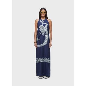 Vestido transpasse ocean blue