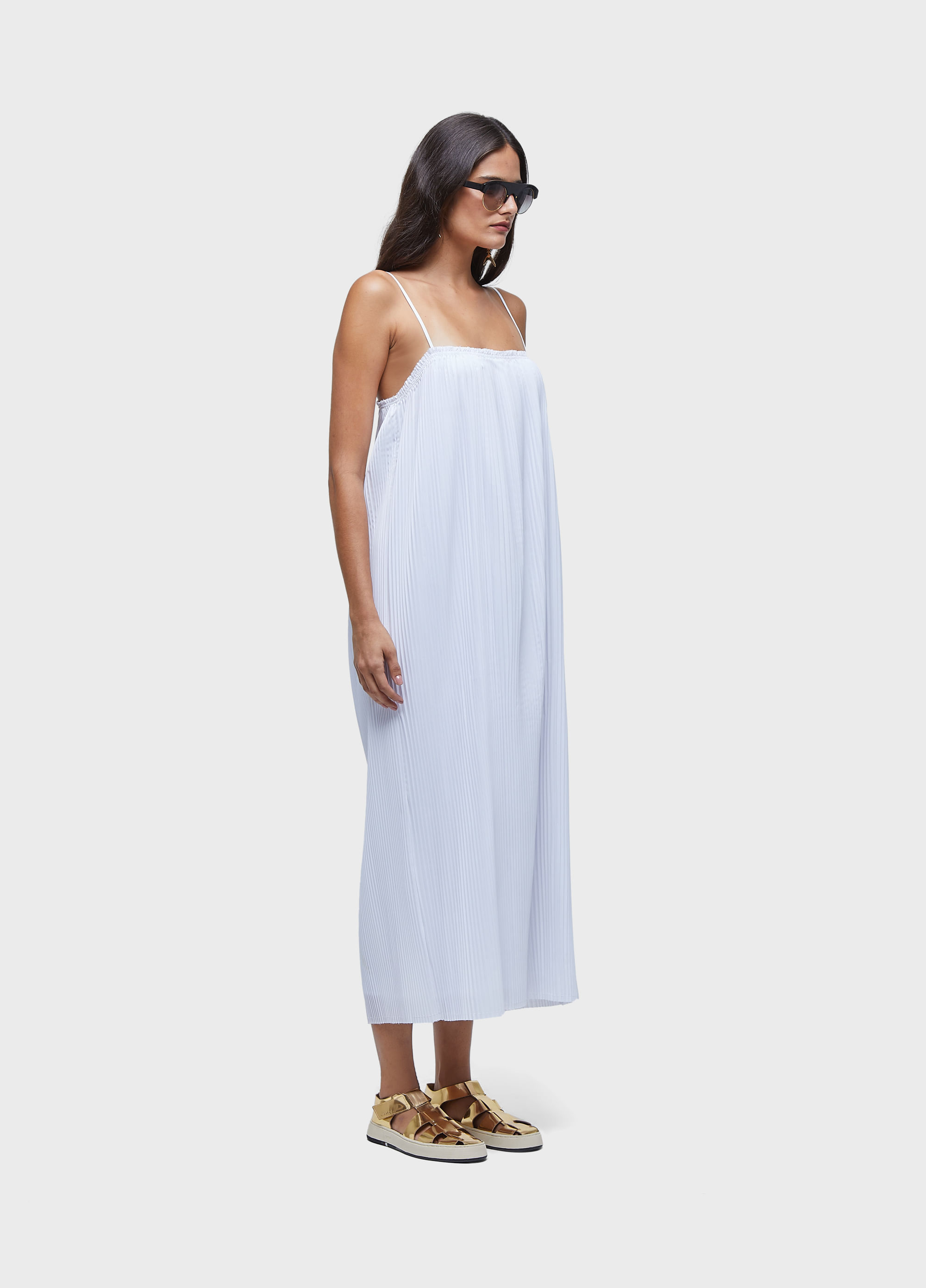 VESTIDO ALCAS PLISSADO