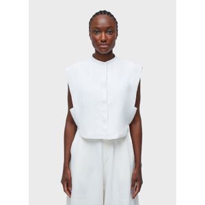 Blusa smoking sleeveless linen