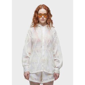 Camisa capuz tela bordada sun flower