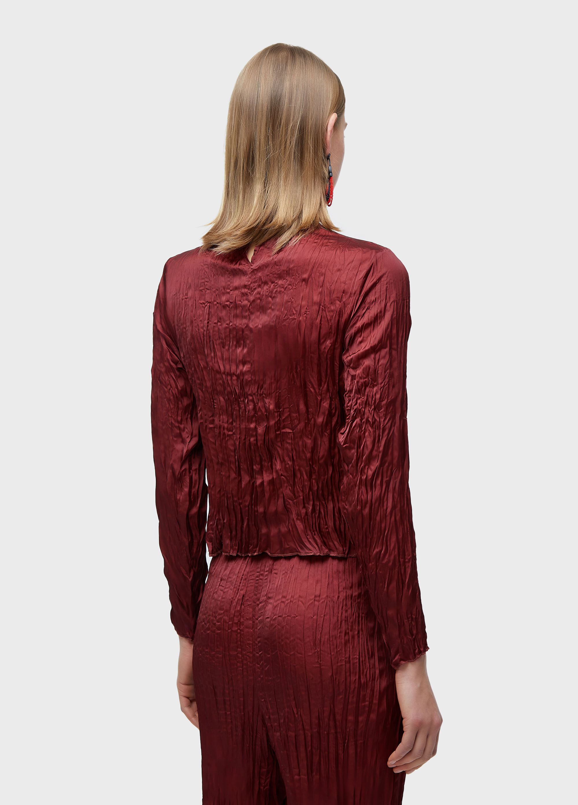 BLUSA GOLA ML WRINCKLED SATIN DOUBLE