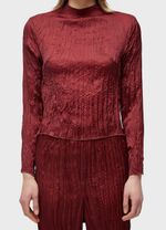 BLUSA GOLA ML WRINCKLED SATIN DOUBLE
