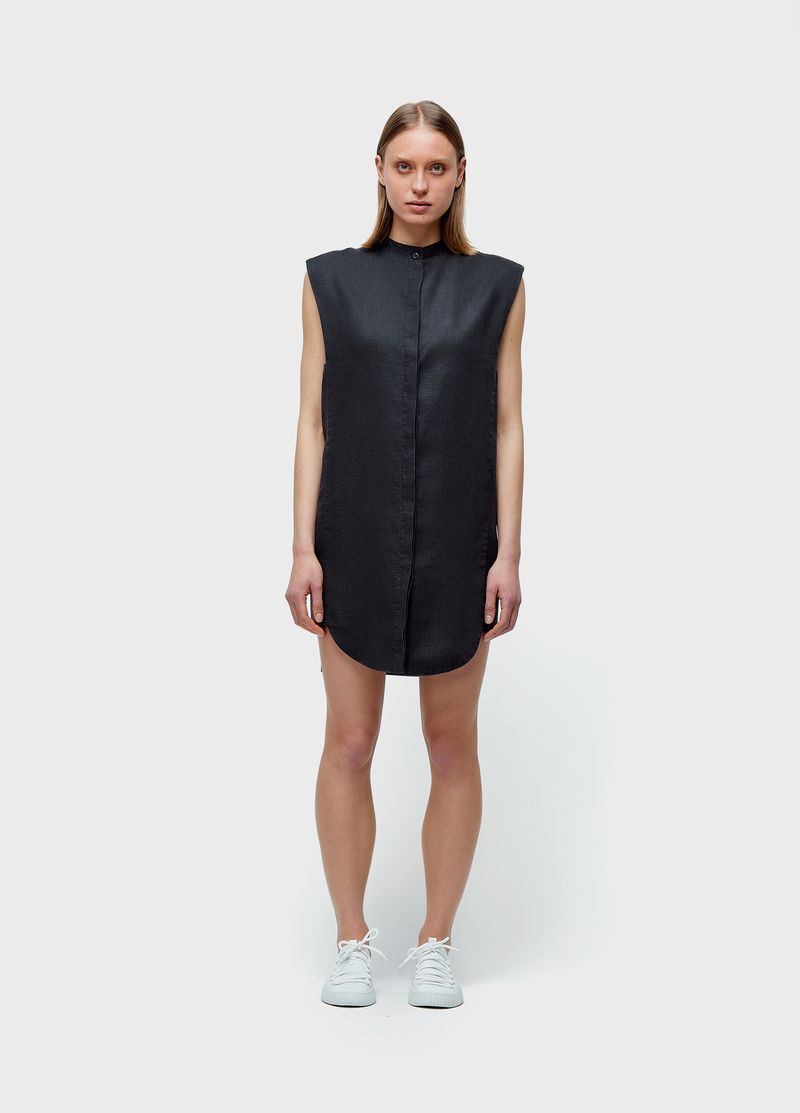 VESTIDO SMOKING SLEEVELESS LINEN