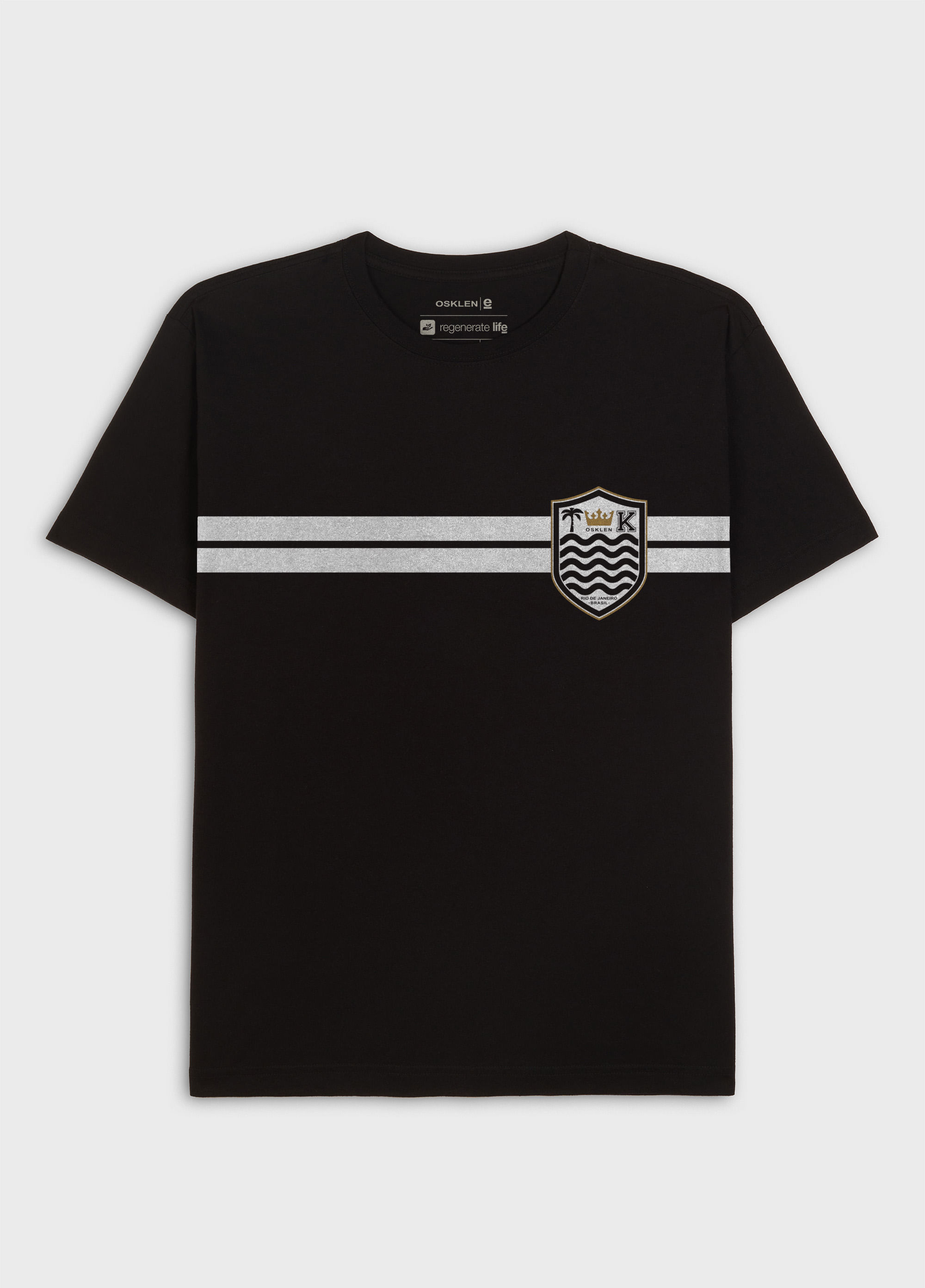 Tshirt Regular Vintage Brasão Listras