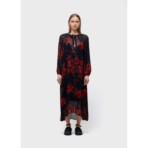 Vestido longo vintage rose
