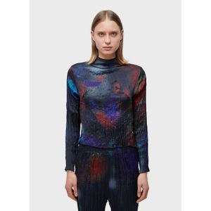 Blusa  wrinkled satin rose blur double