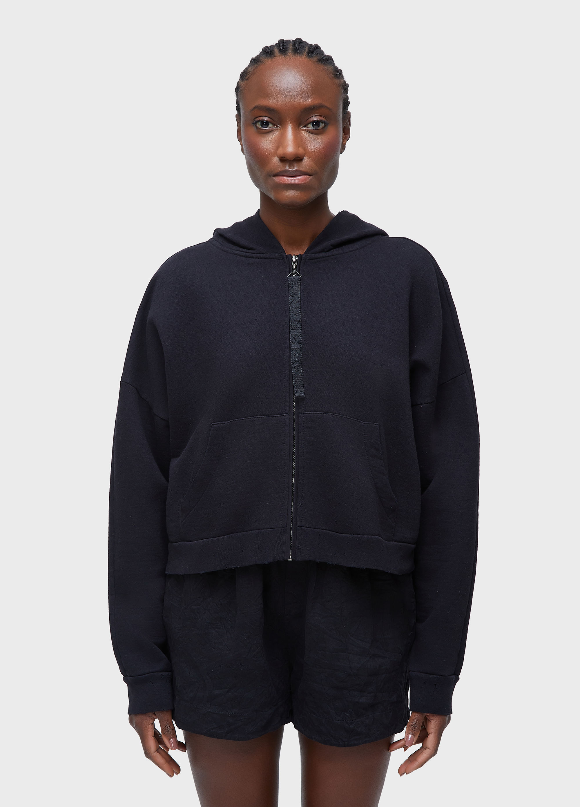 CASACO FEM CAPUZ FRAYED