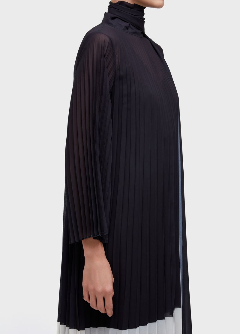 VESTIDO ML GOLA PLISSADO