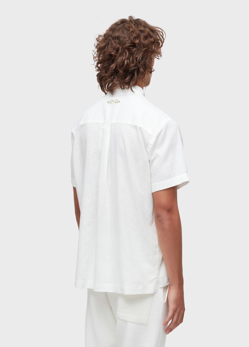 CAMISA LINEN DAISY BORDADO MC