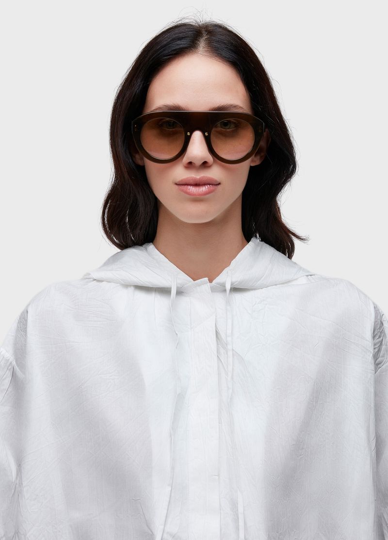 CAMISA MLCAPUZ CROPPED WRINKLE TRICOLINE