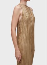 VESTIDO RAGLAN LONG PLISSE GOLD