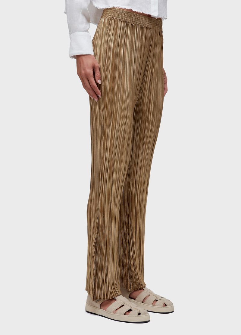CALCA RETA PLISSE GOLD