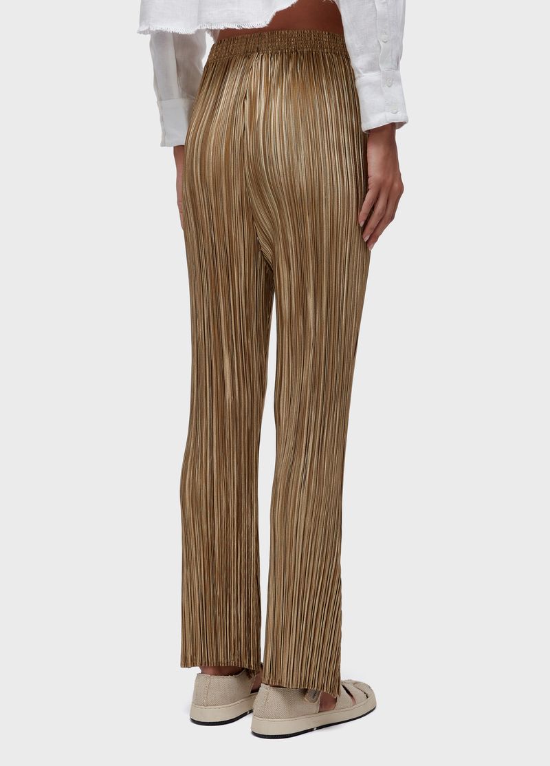 CALCA RETA PLISSE GOLD