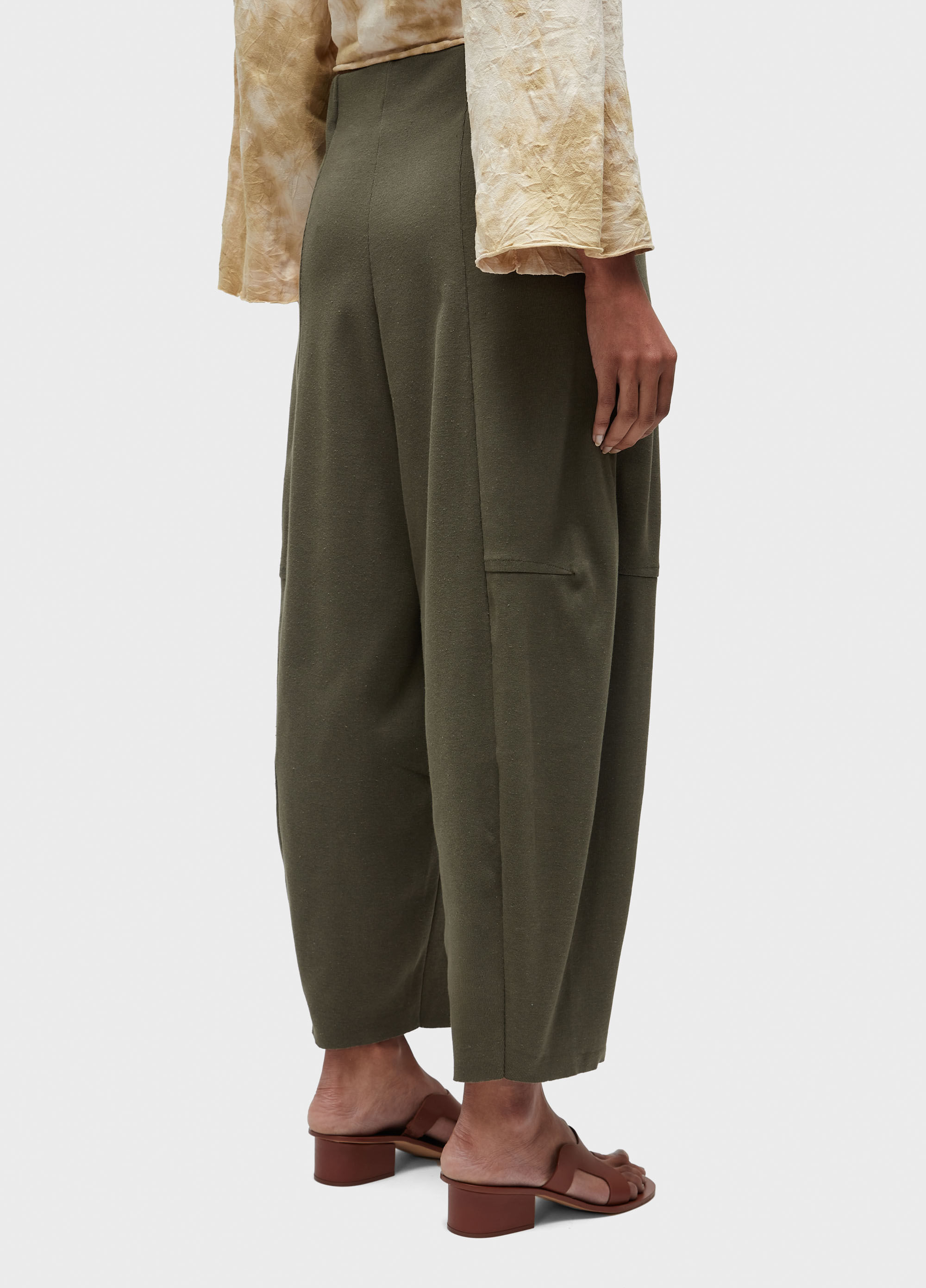Calça barrel malha rustica