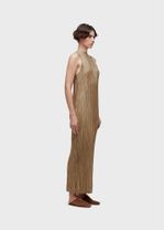 VESTIDO RAGLAN LONG PLISSE GOLD