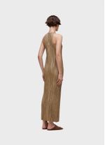 VESTIDO RAGLAN LONG PLISSE GOLD