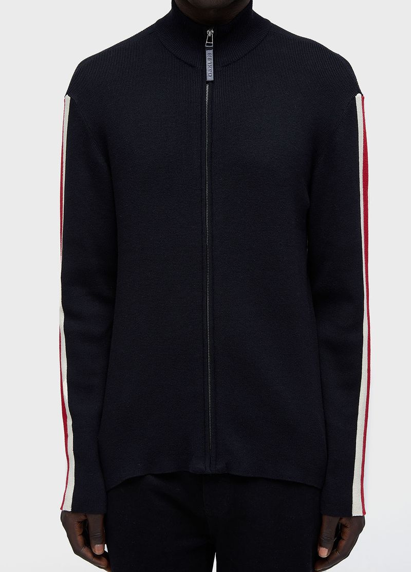 MENS ZIPPED STRIPED SWEATER