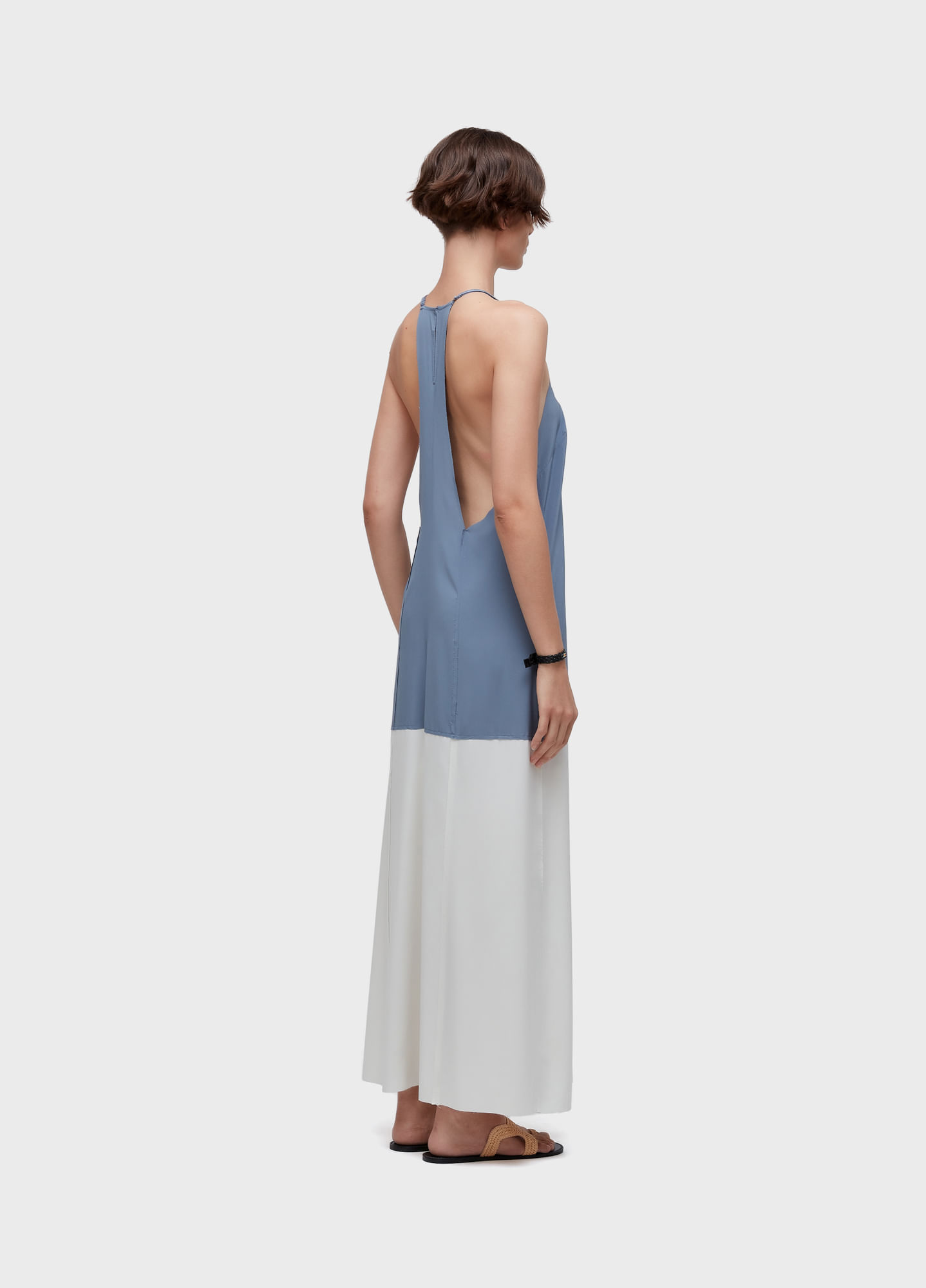 Vestido superlight alças bicolor