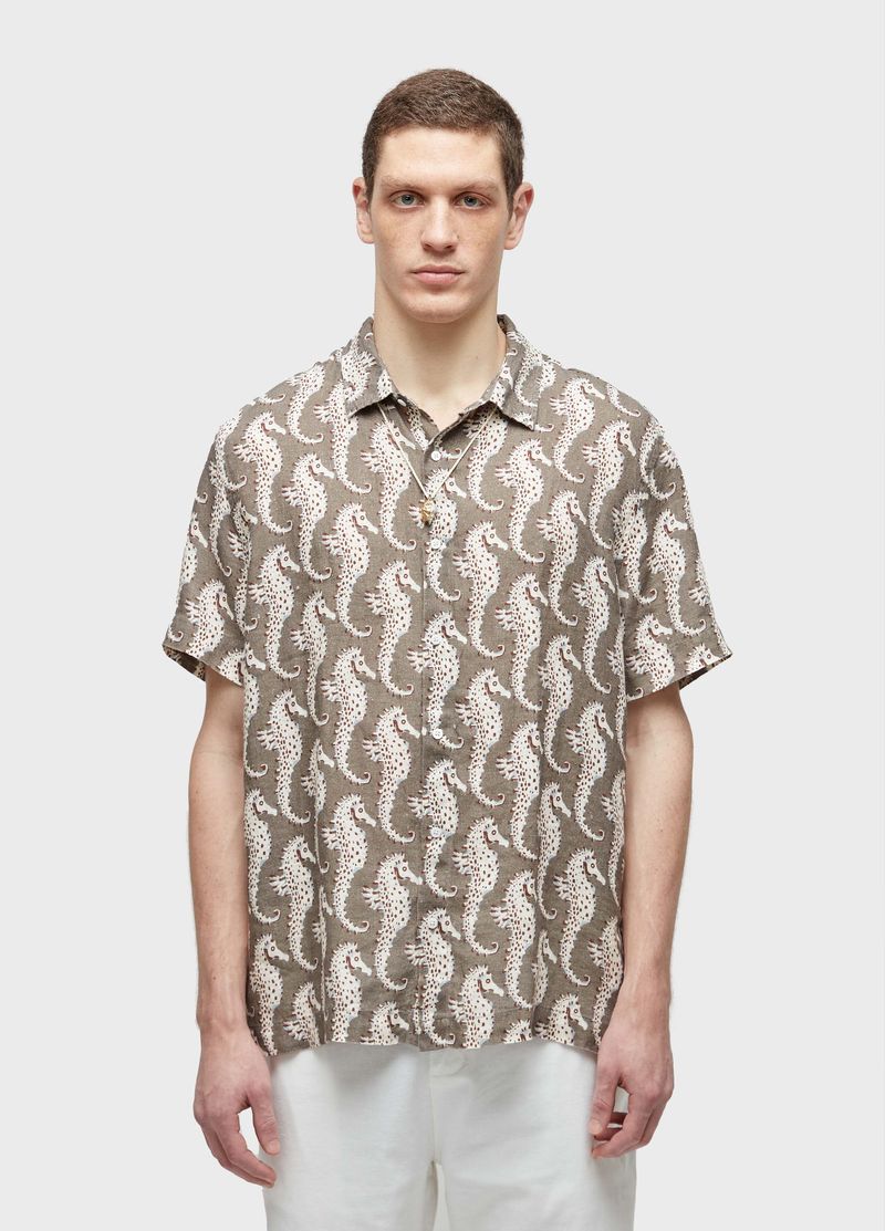 CAMISA LINEN SEAHORE GREEN MC