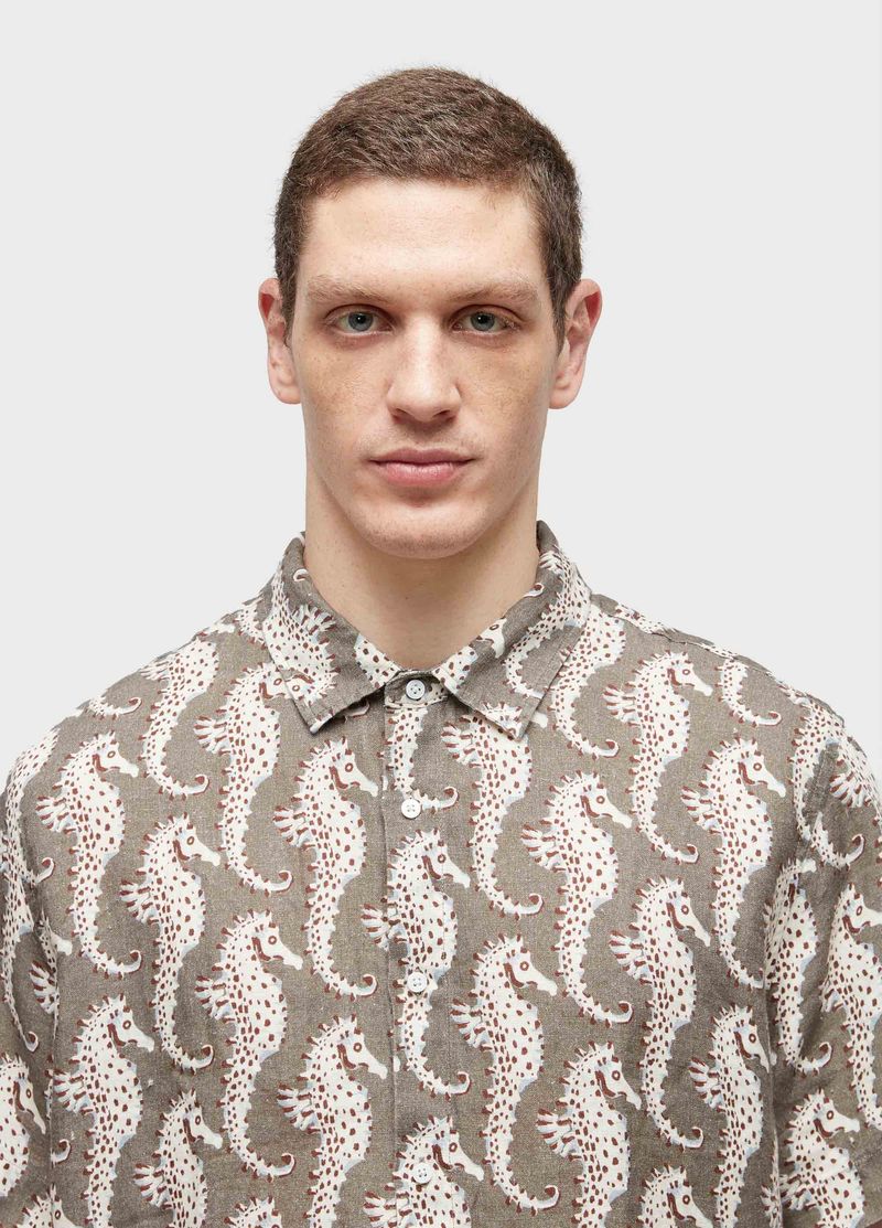 CAMISA LINEN SEAHORE GREEN MC