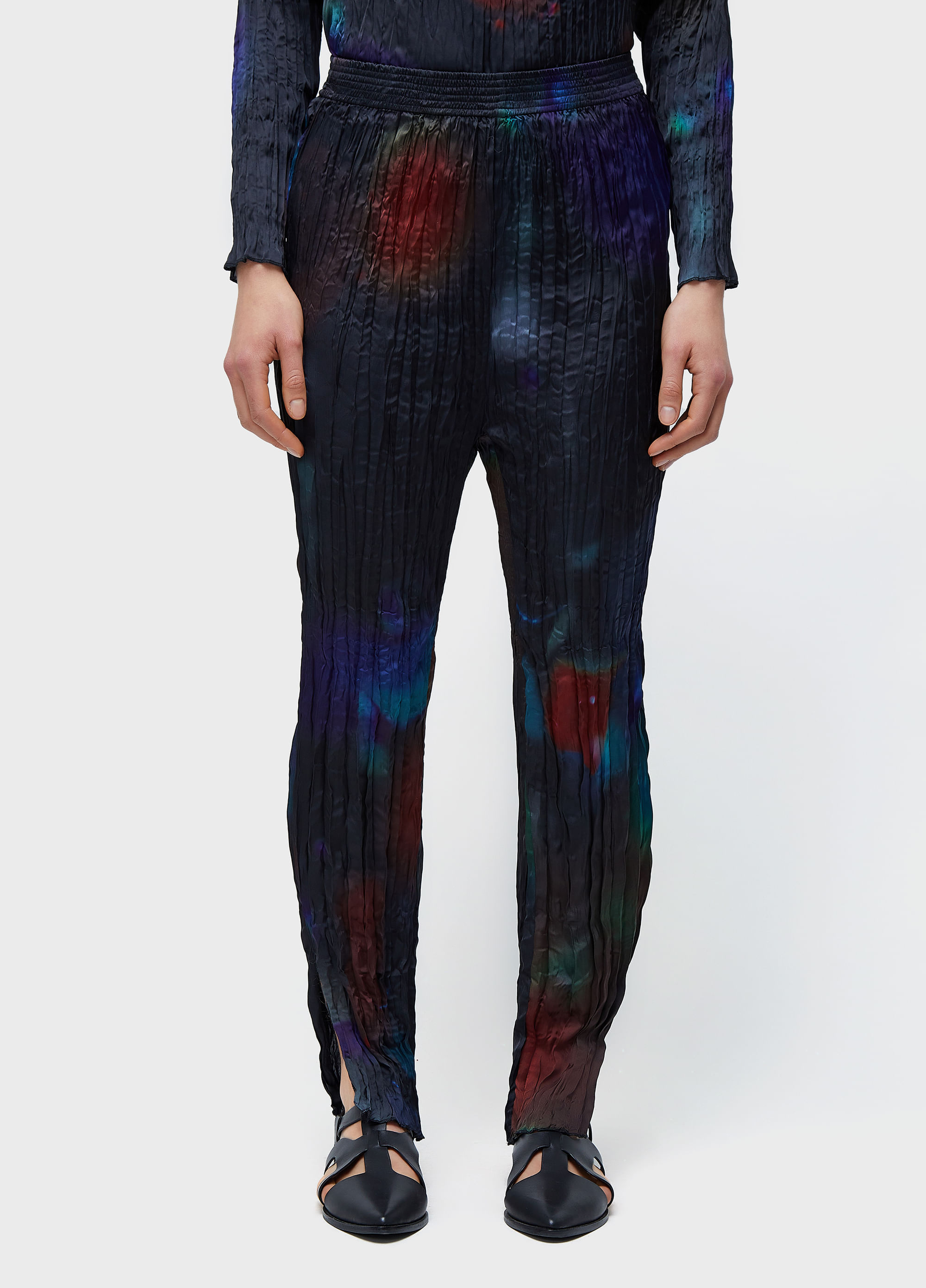 CALCA WRINCKLED SATIN ROSE BLUR DOUBLE