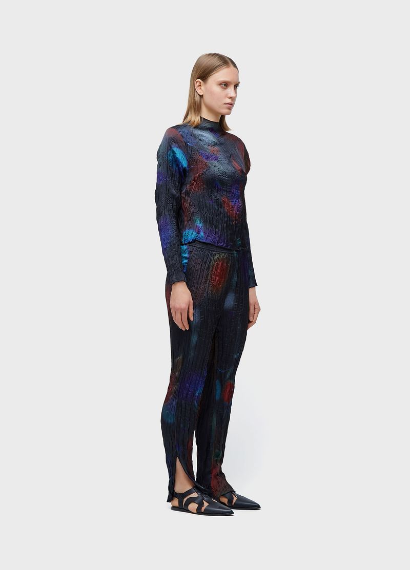 CALCA WRINCKLED SATIN ROSE BLUR DOUBLE