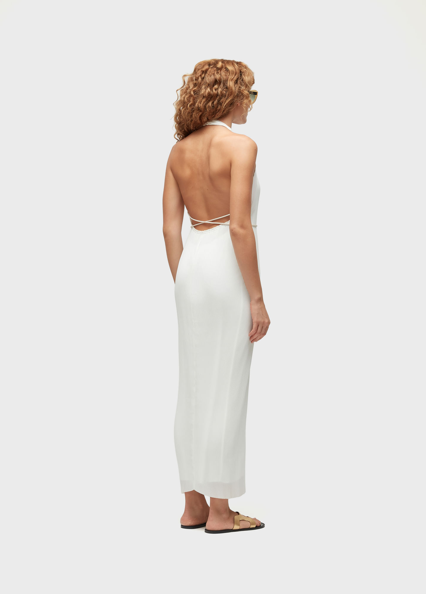 Vestido nadador plissado