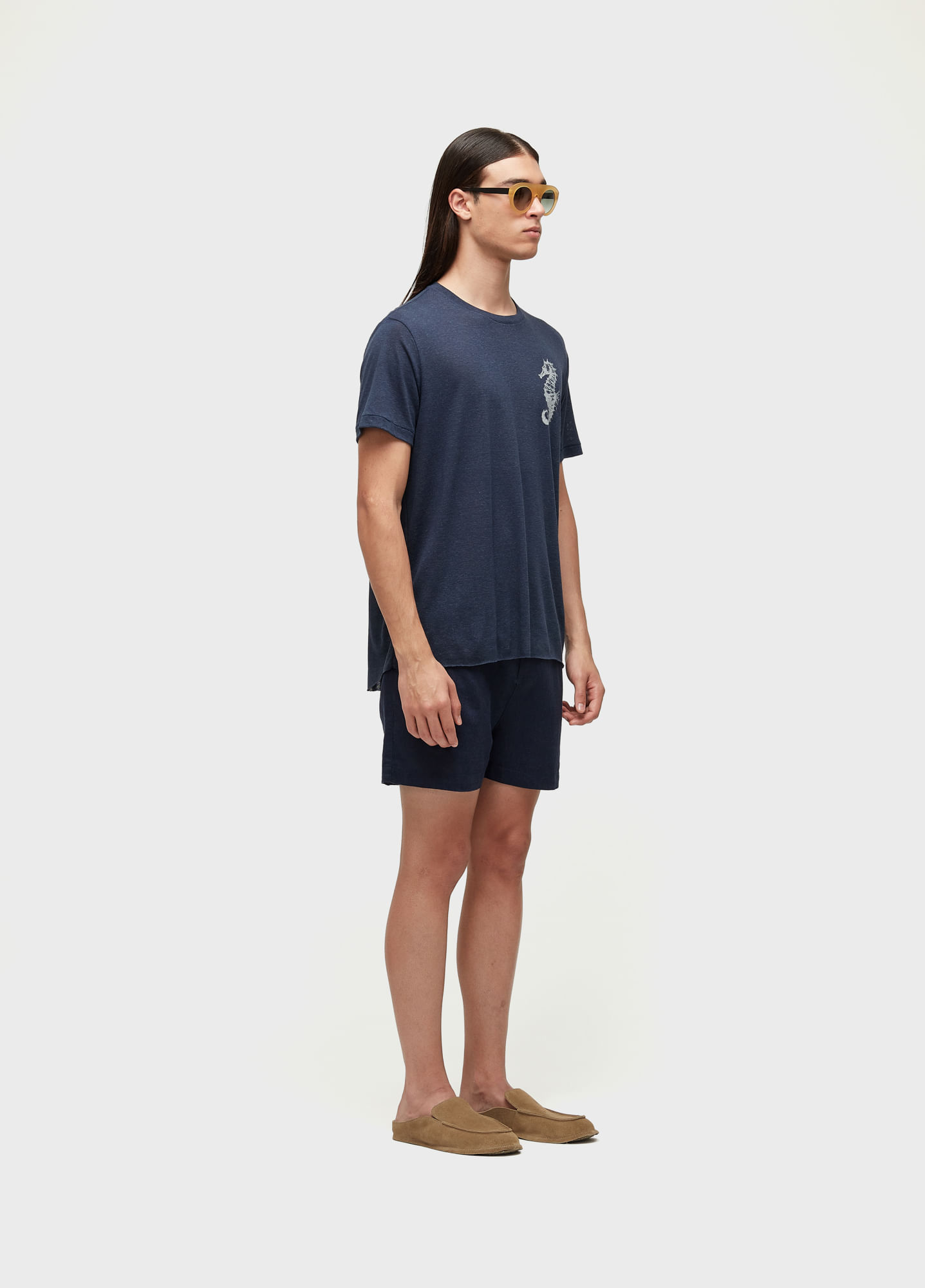 T-shirt seahorse light linen