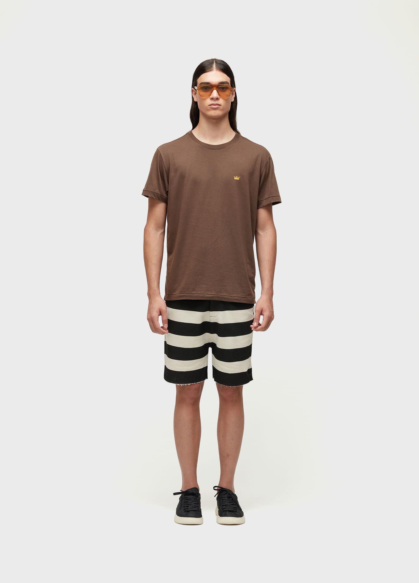 Bermuda casual  listrada moletom