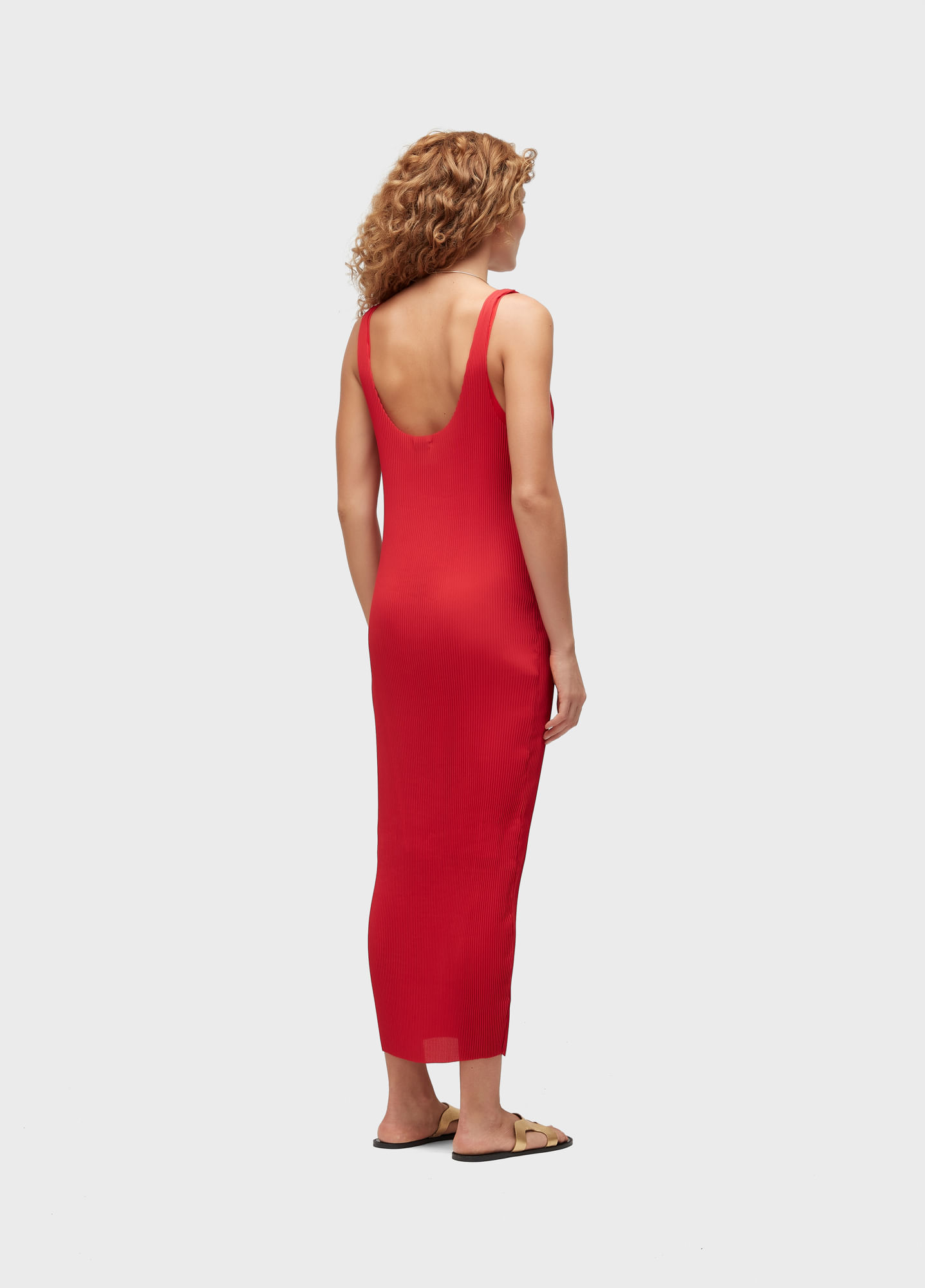 Vestido longui plissado