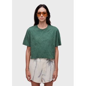 T-shirt cropped wrinkle