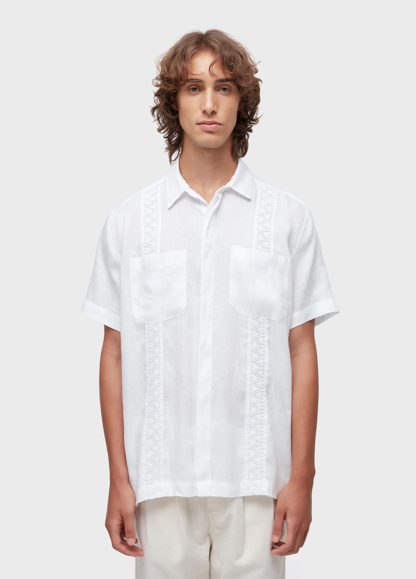Camisa linen lace MC