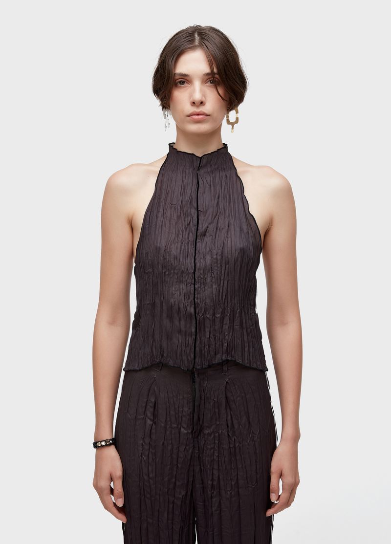 BLUSA RAGLAN WRINKLE SATIN DOUBLE FACE