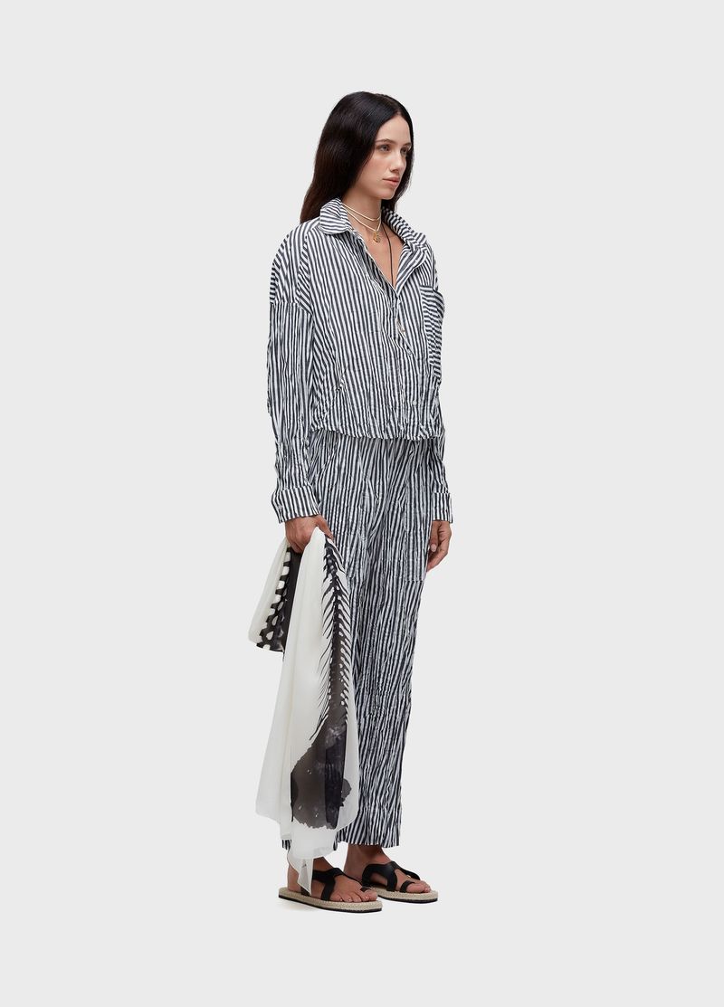 CAMISA ML WRINKLE TRICOLINE FIO TINTO