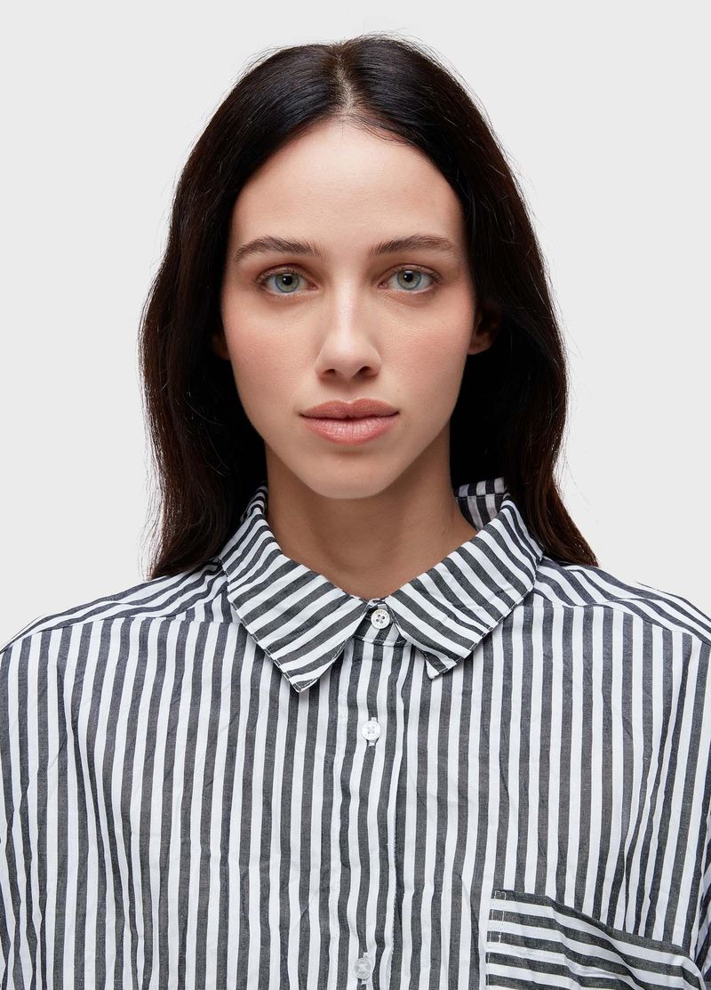 CAMISA ML WRINKLE TRICOLINE FIO TINTO