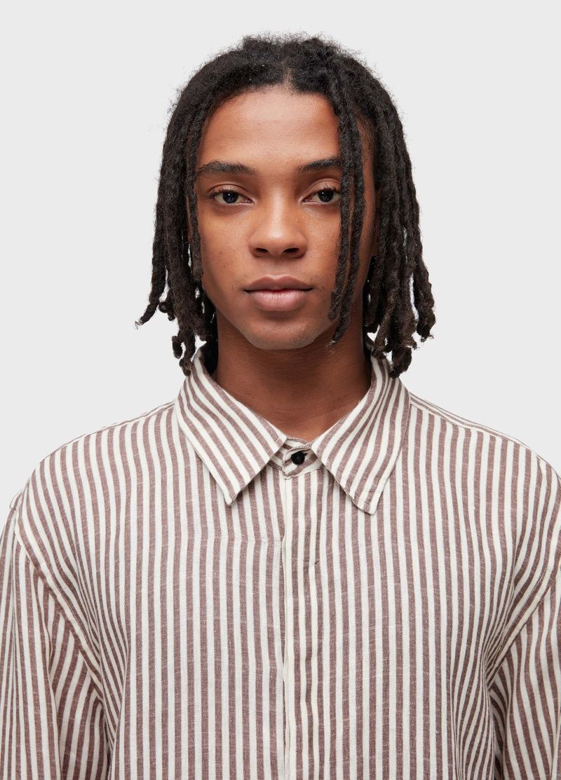 CAMISA MASC OVER BRUN STRIPES