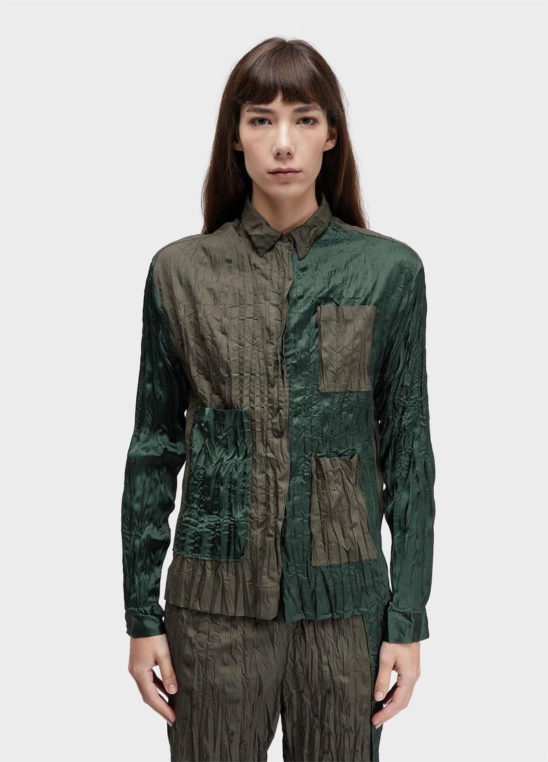 JAQUETA WRINKLED SATIN TRICOLINE