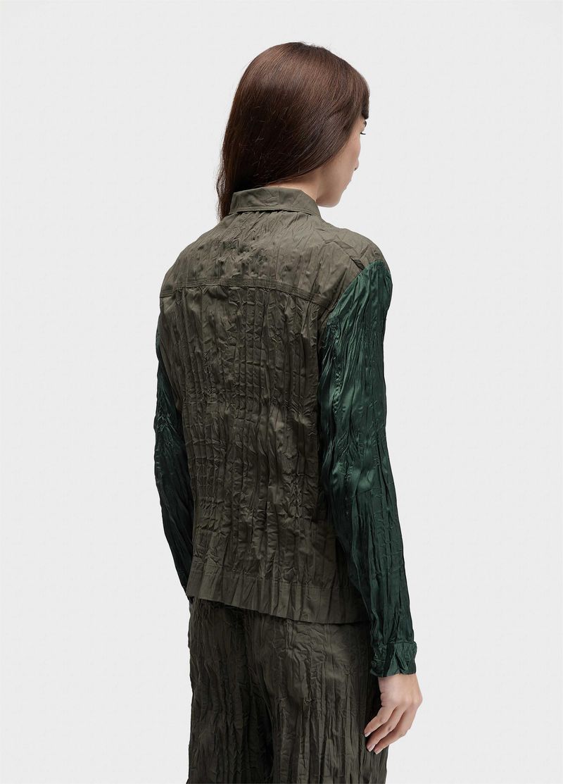 JAQUETA WRINKLED SATIN TRICOLINE