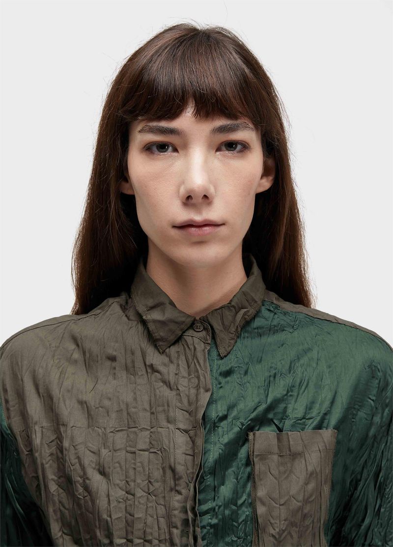 JAQUETA WRINKLED SATIN TRICOLINE