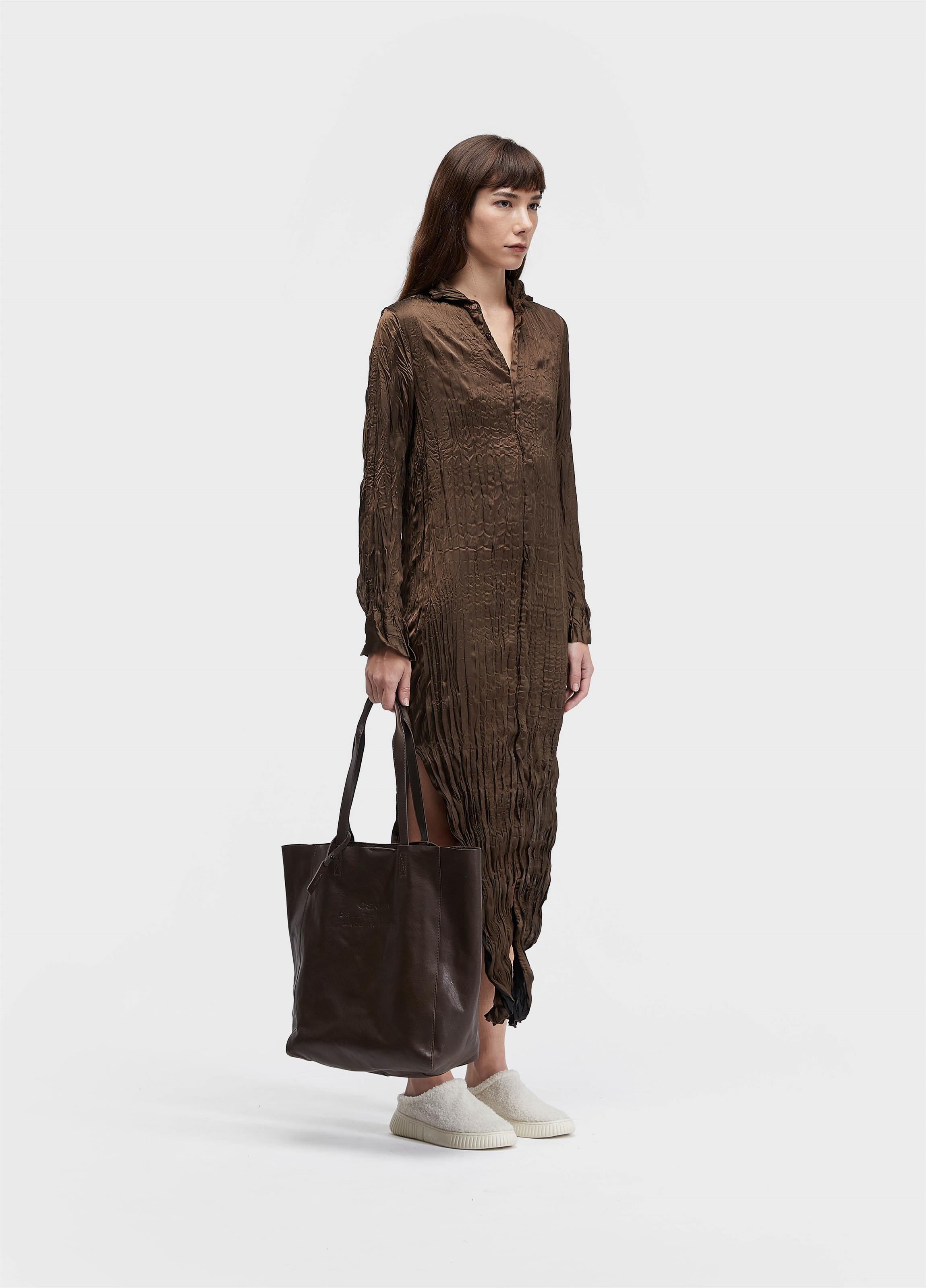 Chemise wrinkled satin double face