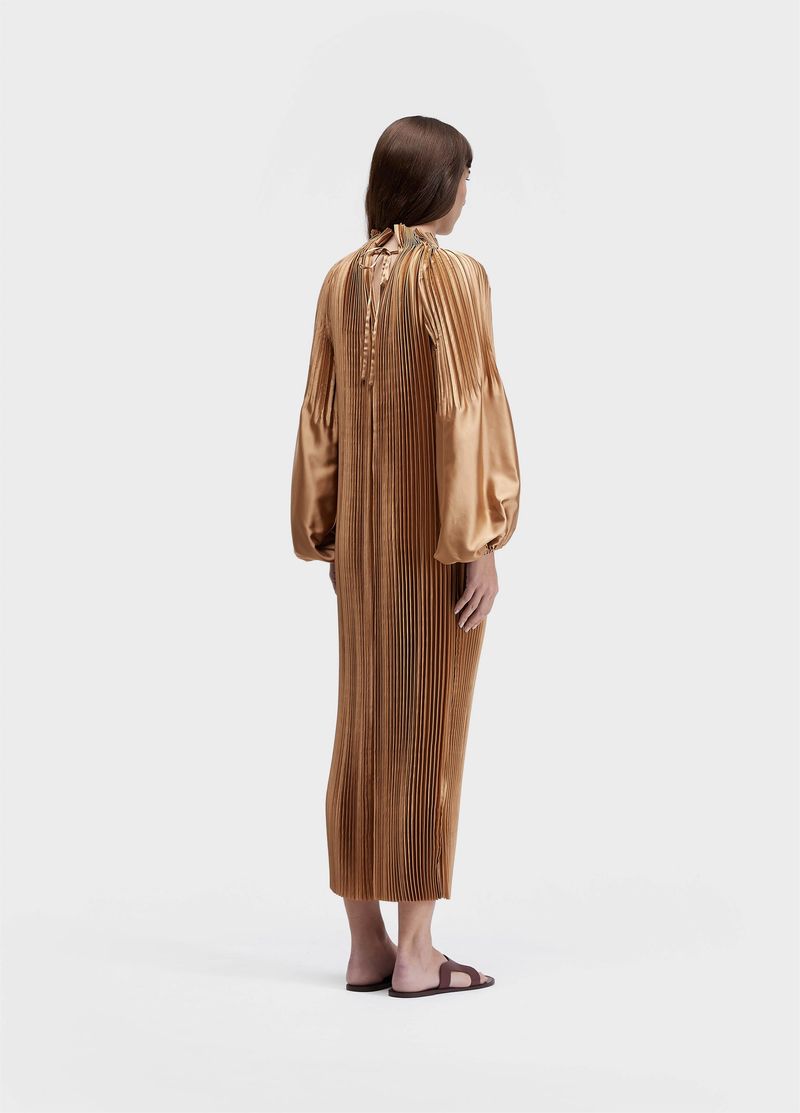 VESTIDO MANGA OVER PLISSADO