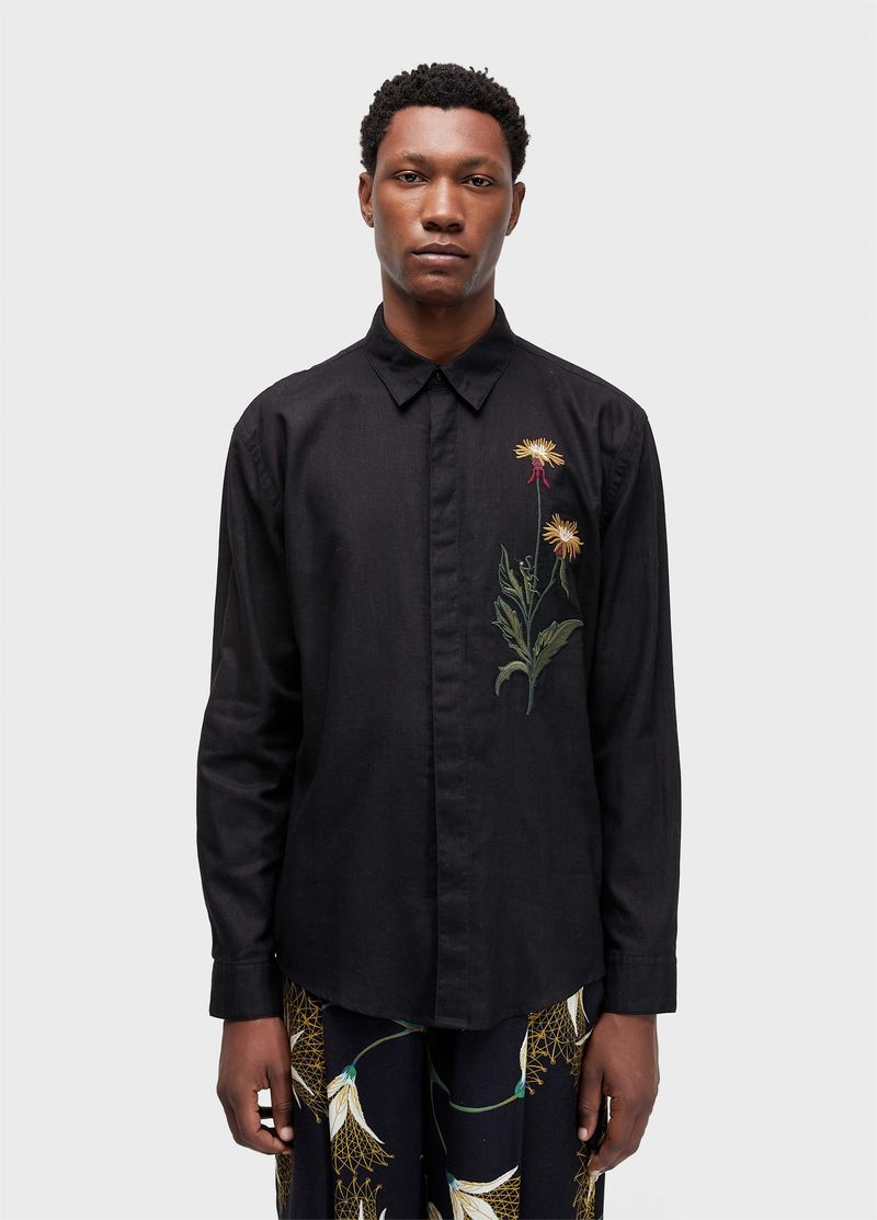 CAMISA LINEN BORDADO LOUVA DEUS