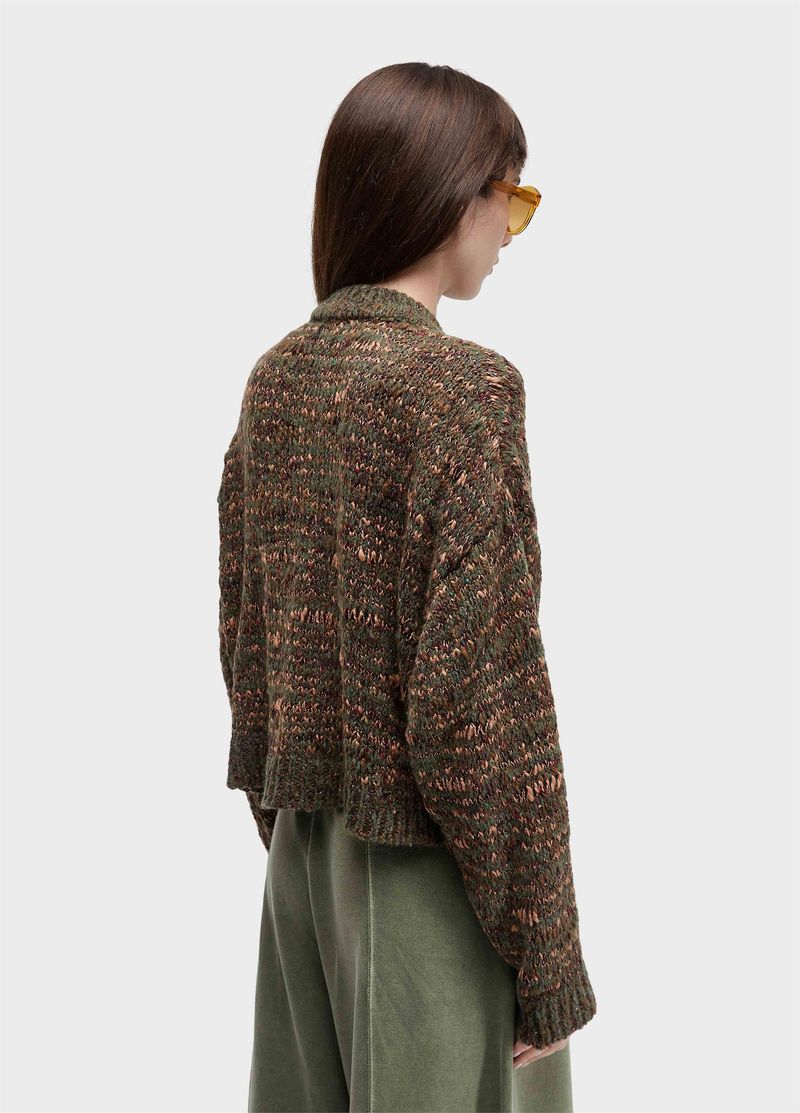 CASACO FEM TRICOT MESCLADO