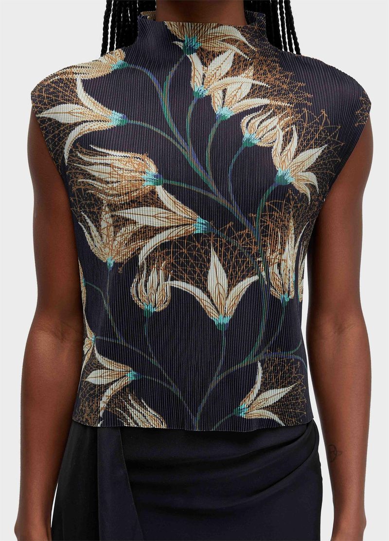 BLUSA SLEEVELESS PLISSE FLORAL