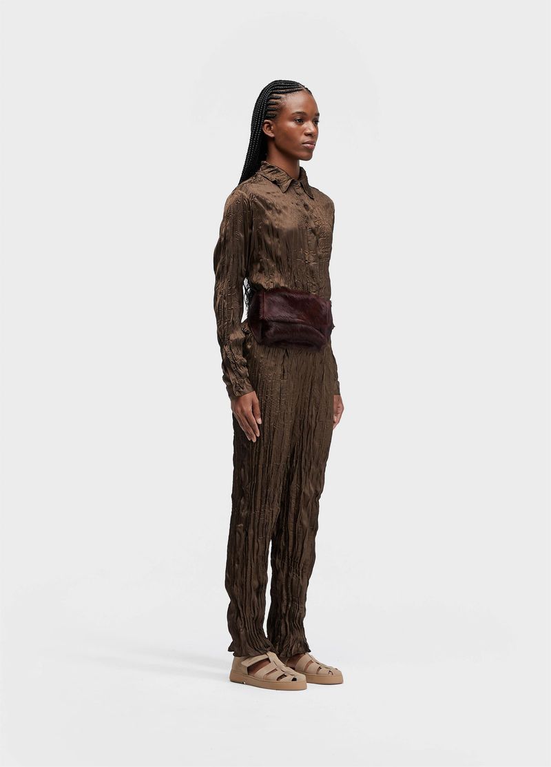 CALCA RETA WRINKLE SATIN
