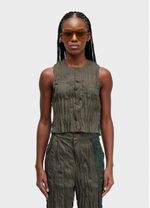 BLUSA SLEEVELESS WINKLE TRICOLINE SATIN